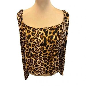 Forever 21+ Women's Plus Size 2X Cheetah Print Cropped Top Excellent Condition.
